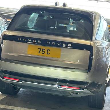 UK Number Plate 75 C on a 2024 Gold Land Rover Range Rover Autobio Mhev Auto