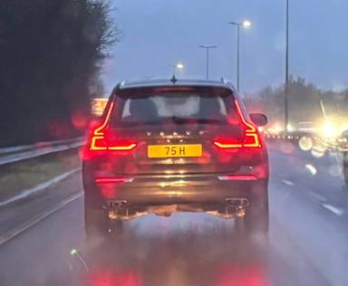 UK Number Plate 75 H on a 2018 Grey Volvo Xc60