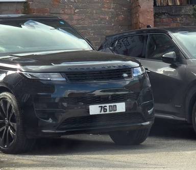 UK Number Plate 76 DD on a 2024 Black Land Rover Range Rover Spt Autobio Phev A