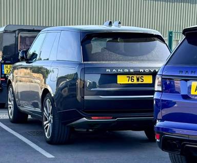 UK Number Plate 76 WS on a 2022 Grey Land Rover Range Rover Se Phev Auto