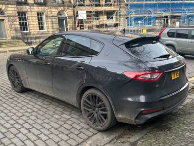 UK Number Plate 77 KS on a 2020 Black Maserati Levante Gransport V6 Auto