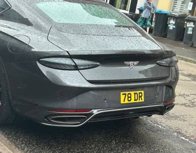 UK Number Plate 78 DR on a 2025 Black Bentley Continental Gt Speed Hybrid A