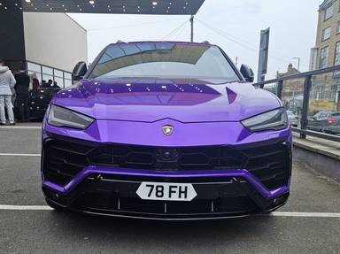 UK Number Plate 78 FH on a 2022 Black Lamborghini Urus V8 Auto