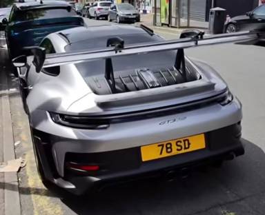 UK Number Plate 78 SD on a 2024 Silver Porsche 911 Gt3 Rs S-A
