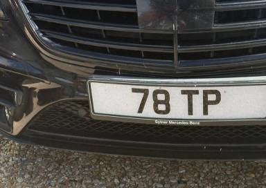 UK Number Plate 78 TP on a 2018 Black Mercedes-Benz S-Class
