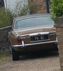 UK Number Plate 78 XJ on a 1978 Brown Daimler Sovereign 4.2 Auto