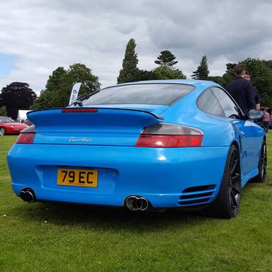 UK Number Plate 79 EC on a 2001 Blue Porsche 911