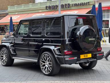 UK Number Plate 8 AD on a 2019 Black Mercedes-Benz G