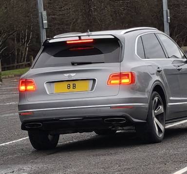 UK Number Plate 8 B on a 2016 Grey Bentley Bentayga