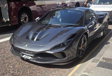 UK Number Plate 8 BS on a 2023 Grey Ferrari F8 Spider S-A
