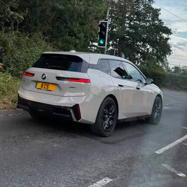 UK Number Plate 8 CS on a 2025 Grey BMW Ix Xdrive60 M Sport
