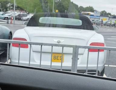 UK Number Plate 8 ES on a 2014 Grey Bentley Continental