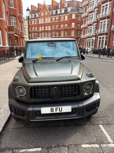 UK Number Plate 8 FU on a 2025 Green Mercedes-Benz Amg G 63 Magno Edition Mhev A