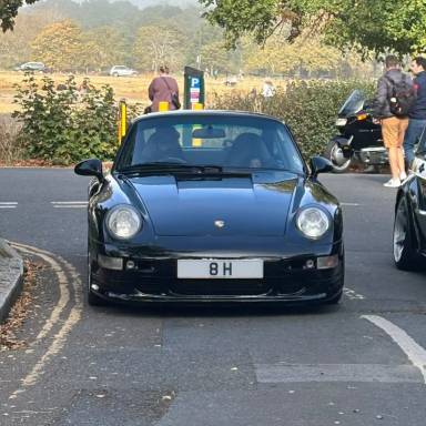 UK Number Plate 8 H on a 1998 Black Porsche 911