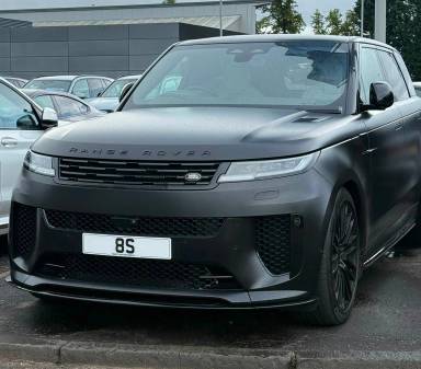 UK Number Plate 8 S on a 2026 Black Land Rover R-Rover Sprt Sv Ult Ed Mhev A
