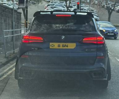 UK Number Plate 8 SN on a 2021 Blue BMW X5 Xdrive30d M Sport Mhev Auto
