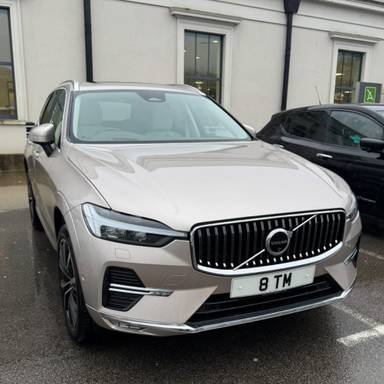 UK Number Plate 8 TM on a 2025 Gold Volvo Xc60 Ultra Mhev Awd Auto