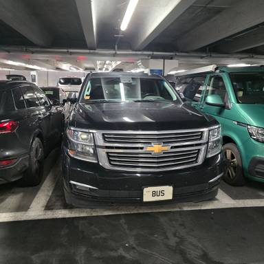 UK Number Plate 8 US on a 2015 Black Chevrolet Gmc