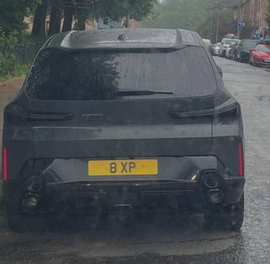 UK Number Plate 8 XP on a 2023 Grey BMW Xm Phev Auto