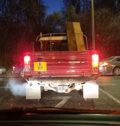UK Number Plate 8 YP on a 2008 RED Land Rover Defender
