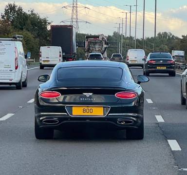 UK Number Plate 80 O on a 2022 Green Bentley Continental Gt Speed Auto