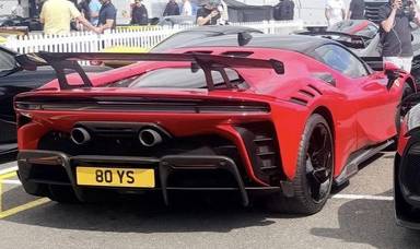 UK Number Plate 80 YS on a 2025 RED Ferrari Sf90 Xx Stradale S-A