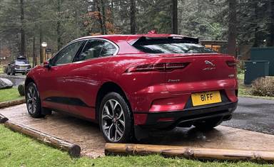 UK Number Plate 81 FF on a 2019 RED Jaguar I-Pace