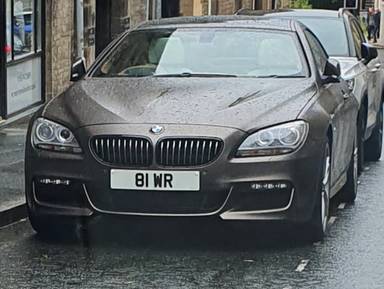 UK Number Plate 81 WR on a 2014 Bronze BMW 640