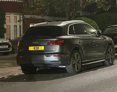 UK Number Plate 82 B on a 2019 Grey Audi Q5