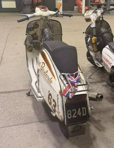UK Number Plate 824 D on a 1963 White Lambretta Li Special Li Special