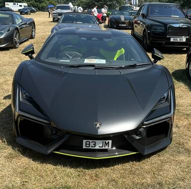 UK Number Plate 83 JM on a 2026 Black Lamborghini Revuelto V12 Phev S-A