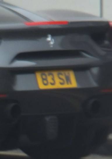 UK Number Plate 83 SW on a 2017 Grey Ferrari 488