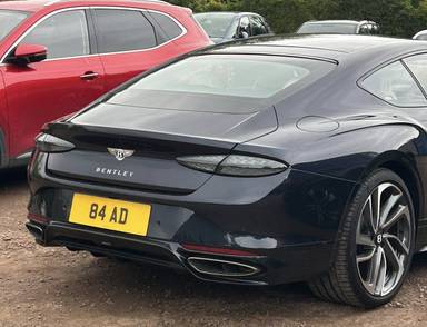 UK Number Plate 84 AD on a 2025 Blue Bentley Continental Gt Speed Hybrid A