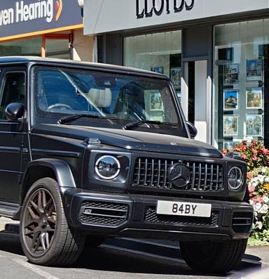 UK Number Plate 84 BY on a 2023 Black Mercedes-Benz Amg G 63 Magno Edition 4m A