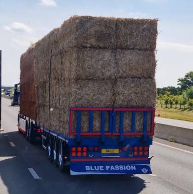 UK Number Plate 84 LE on a 2021 Blue Scania S590