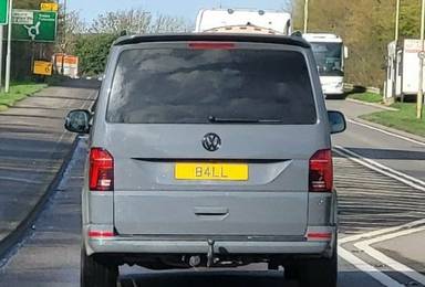 UK Number Plate 84 LL on a 2020 Grey Volkswagen Transporter T32 H-Line Tdi S-A