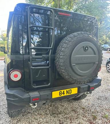 UK Number Plate 84 ND on a 2024 Black Ineos Grenadier Fieldmaster Ed Auto