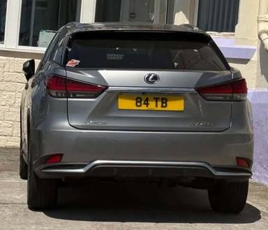 UK Number Plate 84 TB on a 2021 Silver Lexus RX
