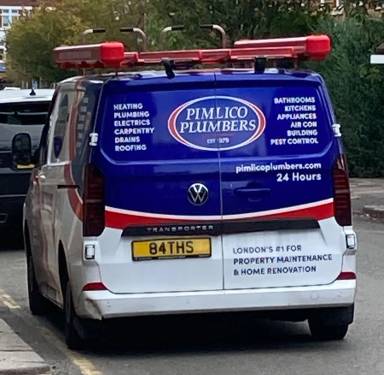 UK Number Plate 84 THS on a 2025 White Volkswagen Transporter T28 Commerce + Tdi