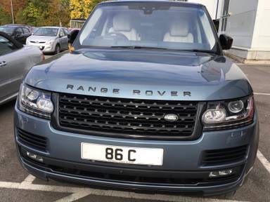UK Number Plate 86 C on a 2017 Grey Land Rover Range Rover