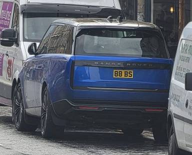 UK Number Plate 88 BS on a 2025 Blue Land Rover Range Rover Autobio Mhev Auto