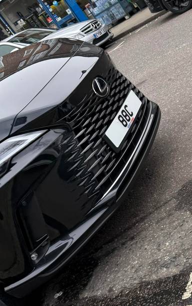 UK Number Plate 88 C on a 2025 Black Lexus Rx 450h+ Takumi Phev Cvt