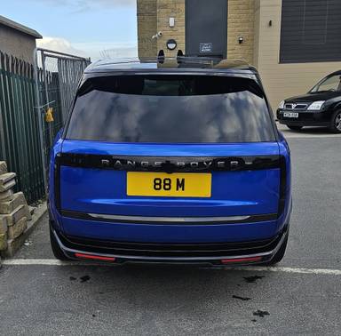 UK Number Plate 88 M on a 2025 Blue Land Rover Range Rover Autobio D Mhev A