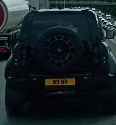 UK Number Plate 89 BR on a 2025 Grey Land Rover Defender Octa Ed One Mhev Auto