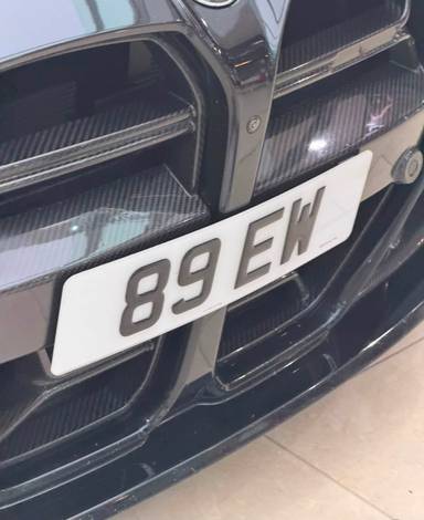 UK Number Plate 89 EW on a 2024 Black BMW M3 Competition M Xdrive Auto