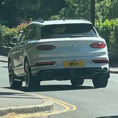 UK Number Plate 89 H on a 2020 Grey Bentley Bentayga