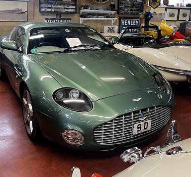 UK Number Plate 9 D on a 2004 Green Aston Martin DB7