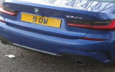 UK Number Plate 9 OW on a 2026 Grey BMW 330e Xdrive M Sport Auto