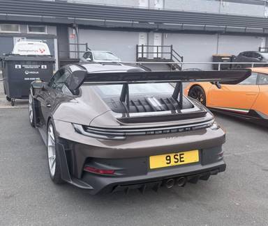 UK Number Plate 9 SE on a 2024 Brown Porsche 911 Gt3 Rs S-A