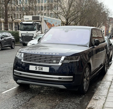 UK Number Plate 9 SN on a 2023 Blue Land Rover Range Rover Autobio Mhev Auto